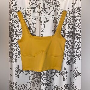 Abercrombie & Fitch Soft A&F seamless yellow crop top